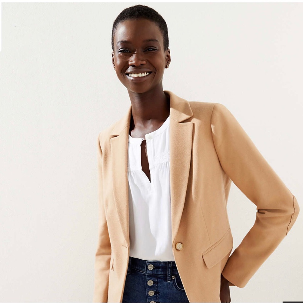 LOFT Suede Elbow Patch Modern Blazer-New Size 14